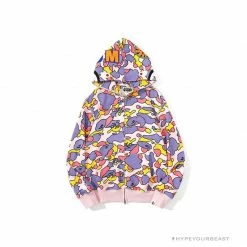 Hypeyourbeast BAPE Shark Head STA Star Camouflage Hoodie 'PINK'