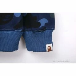 Hypeyourbeast BAPE Classic Ape Head Embroidered Camouflage Long Sleeve Shirt 'BLUE'