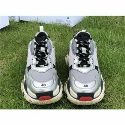 Hypeyourbeast Balenciaga BCG Triple S Sneakers Silver Grey Red