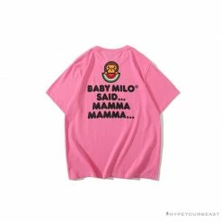 Hypeyourbeast Clothes BAPE Baby Milo Watermelon Little Monkey Tee Shirt 'PINK'