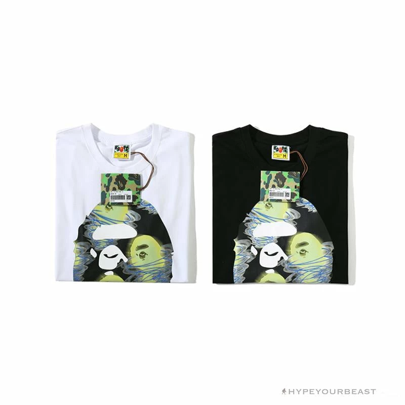 Hypeyourbeast Clothes BAPE Green Ape Head Blue Storm Tee Shirt 'BLACK' 17 Hypeyourbeast Clothes BAPE Green Ape Head Blue Storm Tee Shirt 'BLACK'