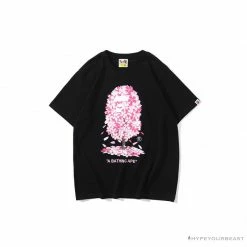 Hypeyourbeast BAPE Japan Limited Edition Pink Cherry Tree Tee Shirt'BLACK' Clothes