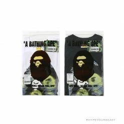 Hypeyourbeast BAPE Green Ape Head Blue Storm Tee Shirt 'WHITE' Clothes