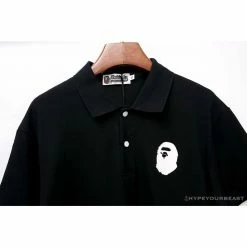 Hypeyourbeast Clothes BAPE Classic Ape Head Print Versatile Polo Shirt 'BLACK' 12 Hypeyourbeast Clothes BAPE Classic Ape Head Print Versatile Polo Shirt 'BLACK'