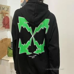 HypeYourBeast Hoodies & Jackets Off-White Green Hoodie - Black