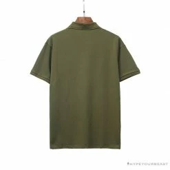 Hypeyourbeast BAPE Classic Ape Head Print Versatile Polo Shirt 'ARMY GREEN'