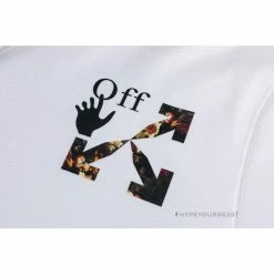 HypeYourBeast Off White Hoodie Jabba Flower - White Hoodies & Jackets