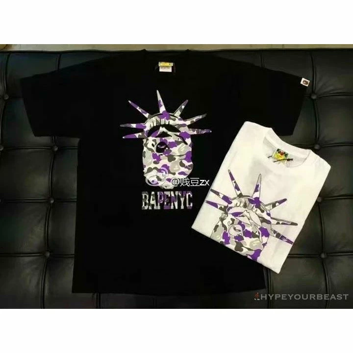 Hypeyourbeast Clothes BAPE NYC New York Limited Purple Camouflage Ape Head Tee Shirt 'BLACK' 14 Hypeyourbeast Clothes BAPE NYC New York Limited Purple Camouflage Ape Head Tee Shirt 'BLACK'