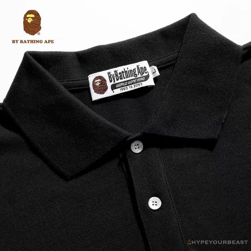 Hypeyourbeast Clothes BAPE Classic Ape Head Print Versatile Polo Shirt 'BLACK' 3 Hypeyourbeast Clothes BAPE Classic Ape Head Print Versatile Polo Shirt 'BLACK'