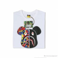 Hypeyourbeast BAPE Violent Bear Color Stitching Tee Shirt 'WHITE' Clothes 7 Hypeyourbeast BAPE Violent Bear Color Stitching Tee Shirt 'WHITE' Clothes