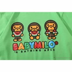 Hypeyourbeast Clothes BAPE Baby Milo Watermelon Little Monkey Tee Shirt 'GREEN'