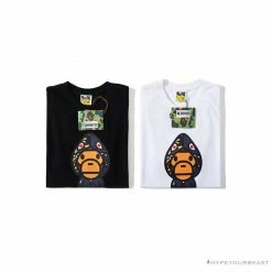 Hypeyourbeast BAPE Baby Milo Blue Shark Hat Little Monkey Tee Shirt 'WHITE'