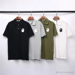 Hypeyourbeast Clothes BAPE Classic Ape Head Print Versatile Polo Shirt 'WHITE' 11 Hypeyourbeast Clothes BAPE Classic Ape Head Print Versatile Polo Shirt 'WHITE'