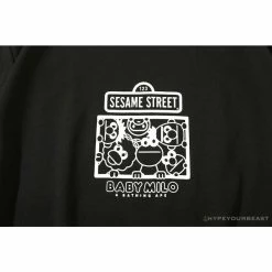Hypeyourbeast BAPE Baby Milo Sesame Street Plain Tee Shirt 'BLACK'