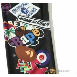 Hypeyourbeast BAPE Badge LOGO Sticker Style Stitching Pants