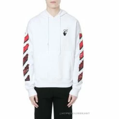 HypeYourBeast Off White Hoodie White Red Hoodies & Jackets