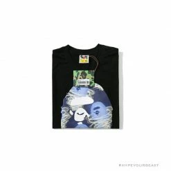 Hypeyourbeast BAPE Blue Ape Head Green Storm Tee Shirt 'BLACK' Clothes