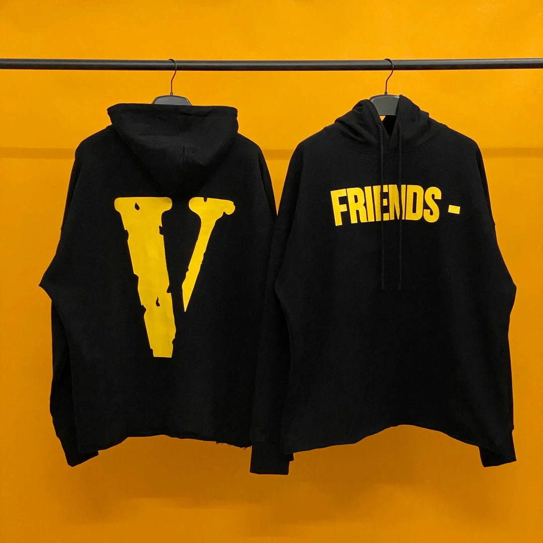 HypeYourBeast Hoodies & Jackets Vlone Yellow And Black Friends Hoodie 1 HypeYourBeast Hoodies & Jackets Vlone Yellow And Black Friends Hoodie