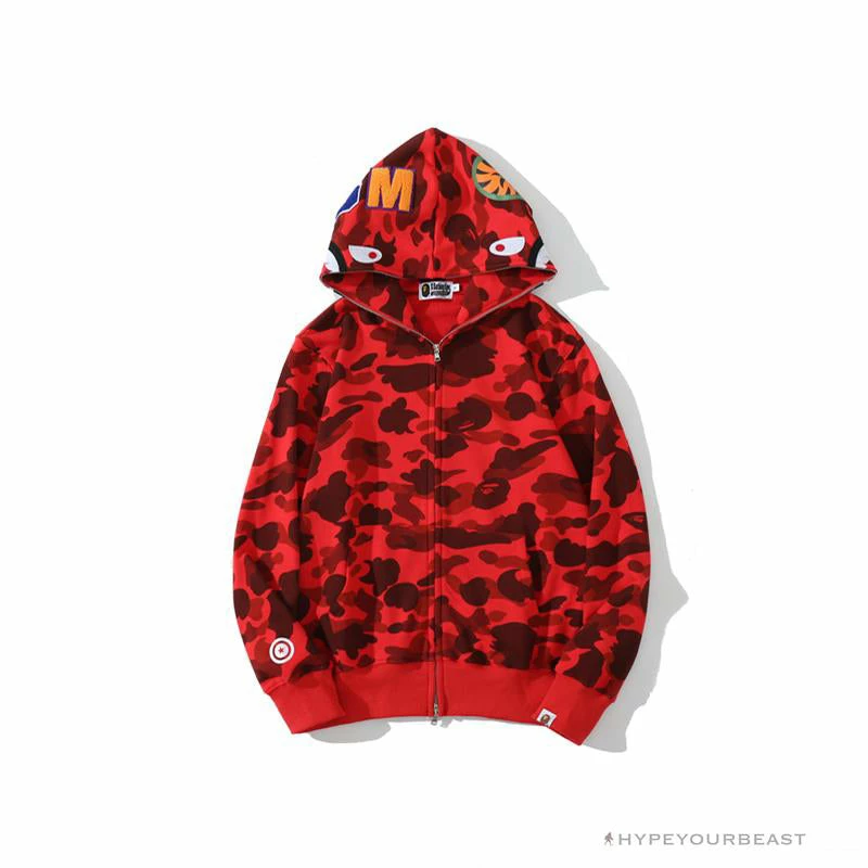 Hypeyourbeast Clothes BAPE Camo Hoodie Shark Head 'RED' 1 Hypeyourbeast Clothes BAPE Camo Hoodie Shark Head 'RED'