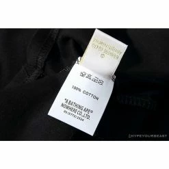 Hypeyourbeast BAPE Classic Basic Ape Man Head English LOGO Tee Shirt 'BLACK' Clothes