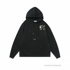 HypeYourBeast Off White Hoodie Jabba Flower - Black Hoodies & Jackets