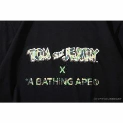 Hypeyourbeast Clothes BAPE Little Ape Head Tom And Jerry Chase Tee Shirt 'BLACK'