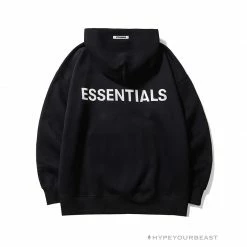 HypeYourBeast FOG Hoodie Reflective ‘ESSENTIALS’ Black Hoodies & Jackets