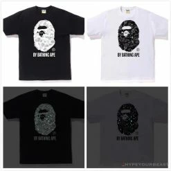 Hypeyourbeast BAPE Starry Sky Camouflage Luminous Great Ape Man Head Tee Shirt 'WHITE' 11 Hypeyourbeast BAPE Starry Sky Camouflage Luminous Great Ape Man Head Tee Shirt 'WHITE'