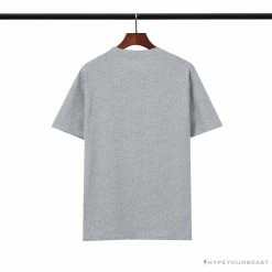 Hypeyourbeast BAPE Classic Embroidered Logo Ape Head Tee Shirt 'GREY'