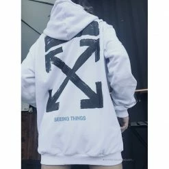 HypeYourBeast Off White Hoodie Seeing Things White Hoodies & Jackets