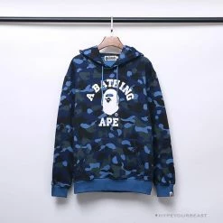 Hypeyourbeast BAPE X Bathing Ape Head Camouflage Hoodie 'BLUE'