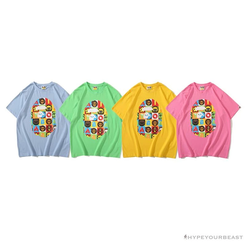 Hypeyourbeast BAPE Baby Milo Color Square Ape Head Tee Shirt 'BLUE' Clothes 5 Hypeyourbeast BAPE Baby Milo Color Square Ape Head Tee Shirt 'BLUE' Clothes