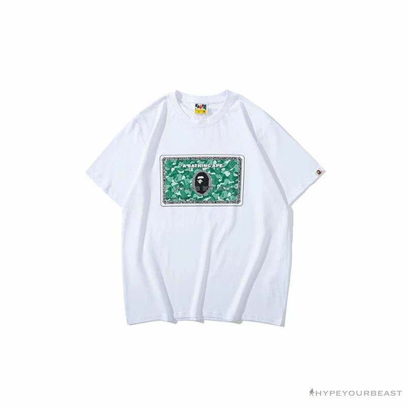 Hypeyourbeast BAPE Spoof Dollar Bill Tee Shirt 'WHITE' 1 Hypeyourbeast BAPE Spoof Dollar Bill Tee Shirt 'WHITE'
