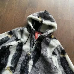 HypeYourBeast Supreme Penguins Hooded Fleece Jacket Black Hoodies & Jackets
