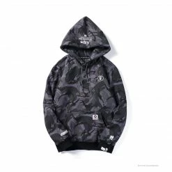 HypeYourBeast Bape Camo Hoodie Black Camouflage Clothes