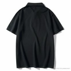 Hypeyourbeast BAPE Solid Color Versatile Embroidered Ape Head Small Badge Polo Shirt 'BLACK' Clothes