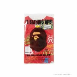 Hypeyourbeast Clothes BAPE Street Graffiti Tee Shirt 'RED' 10 Hypeyourbeast Clothes BAPE Street Graffiti Tee Shirt 'RED'