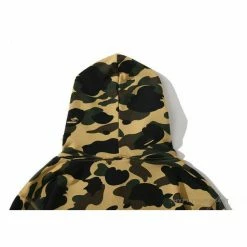 HypeYourBeast BAPE Camouflage Kangaroo Hooded Hoodie Yellow Clothes
