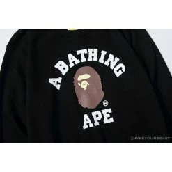 Hypeyourbeast BAPE X Bathing Ape Head Long Sleeve Shirt 'BLACK'