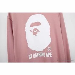 Hypeyourbeast BAPE Behind The Great Ape-Man Head Long Sleeve Shirt 'PINK' Clothes