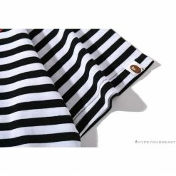 Hypeyourbeast BAPE Baby Milo Rock Bass Player Striped Tee Shirt 'BLACK' Clothes