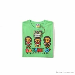 Hypeyourbeast Clothes BAPE Baby Milo Watermelon Little Monkey Tee Shirt 'GREEN'