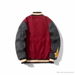 Hypeyourbeast BAPE Embroidered STA Star Stitched Woolen Baseball Jacket 'RED'