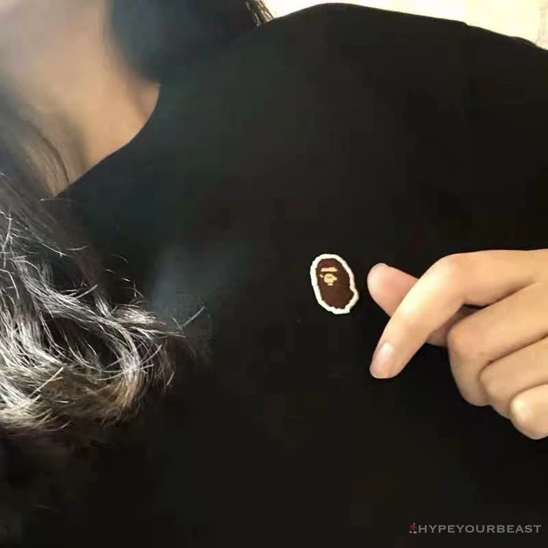 Hypeyourbeast Clothes BAPE Classic Embroidered Logo Ape Head Tee Shirt 'BLACK' 16 Hypeyourbeast Clothes BAPE Classic Embroidered Logo Ape Head Tee Shirt 'BLACK'