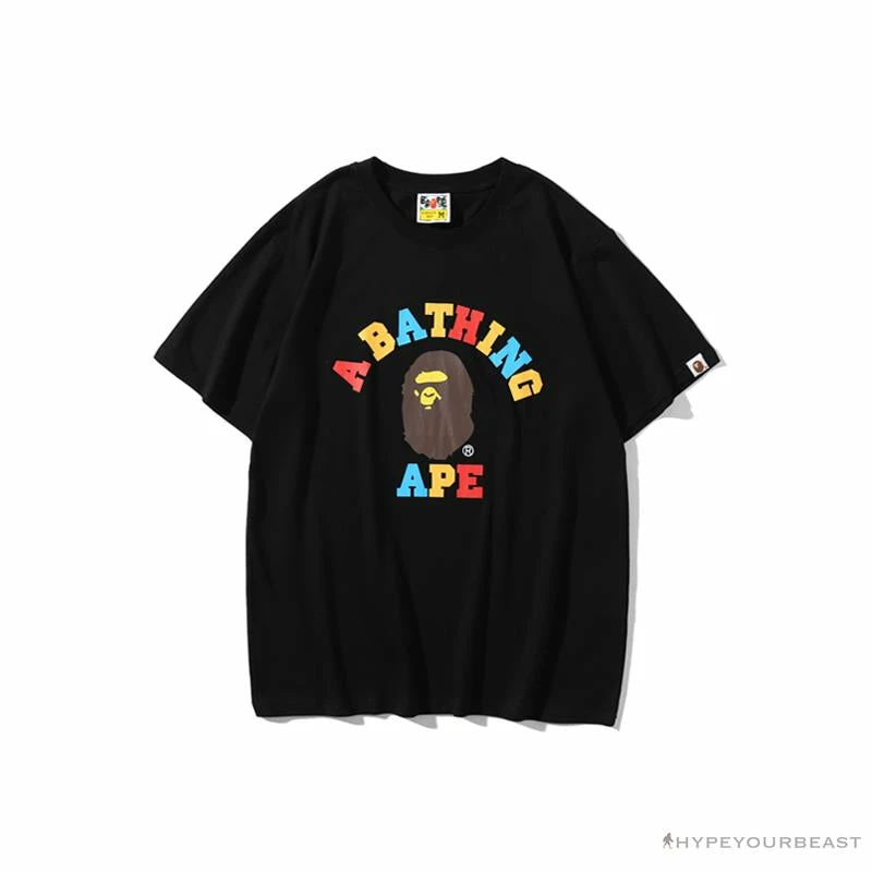 Hypeyourbeast BAPE Little Ape Head Colorful Classic Tee Shirt 'BLACK' Clothes 1 Hypeyourbeast BAPE Little Ape Head Colorful Classic Tee Shirt 'BLACK' Clothes