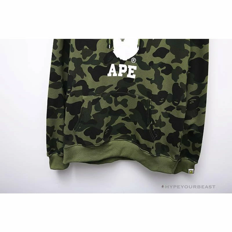 Hypeyourbeast Clothes BAPE X Bathing Ape Head Camouflage Hoodie 'GREEN' 4 Hypeyourbeast Clothes BAPE X Bathing Ape Head Camouflage Hoodie 'GREEN'