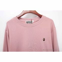 Hypeyourbeast BAPE Classic Ape Head Embroidered Long Sleeve Shirt 'PINK' Clothes