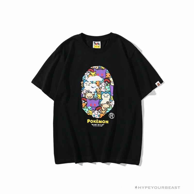 Hypeyourbeast Clothes BAPE Pokémon Co-branded Ape Head Tee Shirt 'BLACK' 1 Hypeyourbeast Clothes BAPE Pokémon Co-branded Ape Head Tee Shirt 'BLACK'