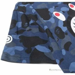 Hypeyourbeast BAPE Camouflage Shark Head Classic Cotton Short Sleeve Tee Shirt 'BLUE' Clothes