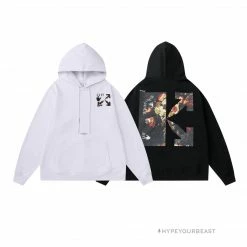 HypeYourBeast Off White Hoodie Jabba Flower - Black Hoodies & Jackets
